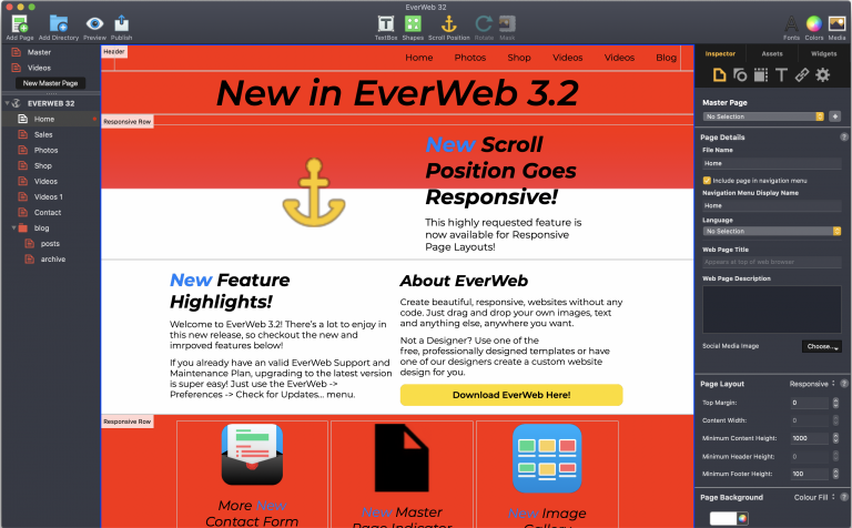 everweb optomize home page