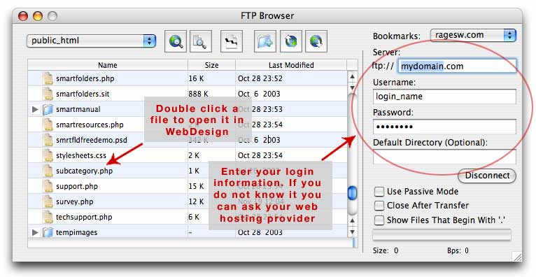 WebDesign FTP Browser